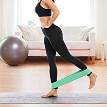 ihuan Resistance Bands for Legs and Butt, 3 Levels Exercise Band, Anti-Slip & Roll Elastic Workout Booty Bands for Women Squat Glute Hip Training