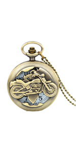 JewelryWe Classic Antique Half Hunter Metal Hollow Skeleton Hand Wind Mechanical Pocket Watch with Chain