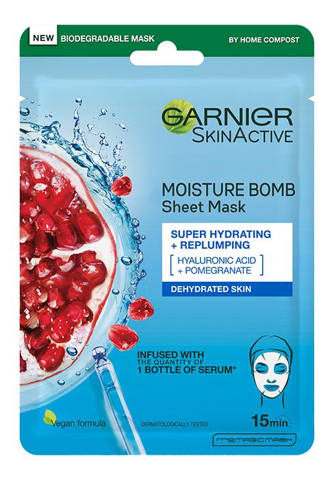 Garnier Hyaluronic Acid and Orange Juice Tissue Mask, Hydrating Brightening Tissue Eye Sheet Mask 6 g