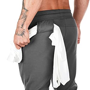 MakingDa Mens Jogger Gym Sweatpants Slim Fit Tracksuit Bottoms Fitness Running Workout Jogging Trousers with Zip Pockets