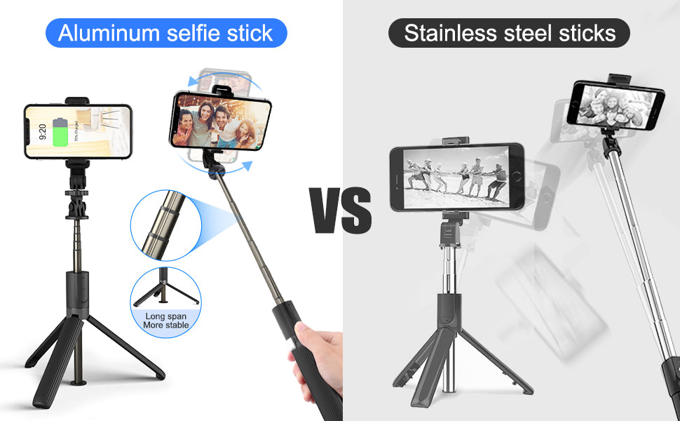 PEYOU Selfie Stick, 4 in 1 Rechargeable Aluminium Selfie Stick
