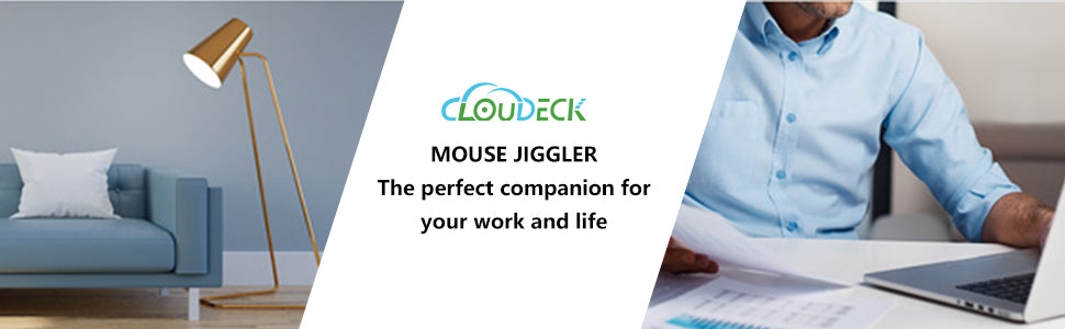 Cloudeck Mouse Jiggler, USB Port Driver-Free Mouse Mover and Auto Clicker 2 in 1, Undetectable by IT Department, Simulate Mouse Movement to Prevent Computer into Sleep Mode