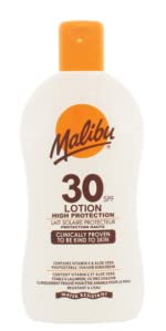 Malibu High Protection Water Resistant Vitamin Enriched SPF 30 Sun-Screen Lotion, Aloe Vera, 200 ml