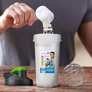 Homeshopa Protein Powder Shaker Bottle 700ml, Sports Water Bottle, BPA Free Leak-Proof Screw-On Lid and Secure Drinking Flip Cap, Durable, Blender Bottle with Metal Wire Mixer Ball - Pack of 2