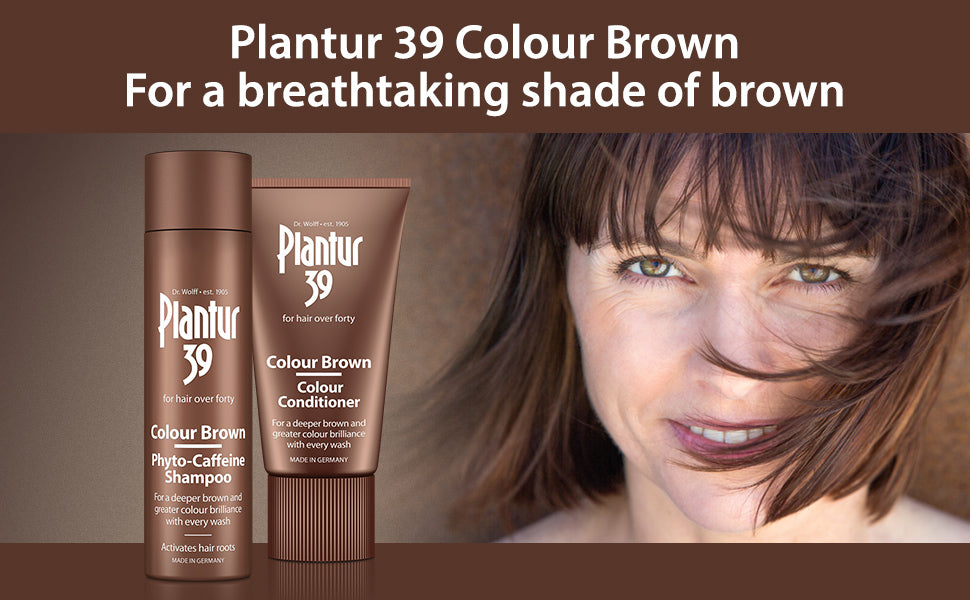 Plantur 39 Caffeine Shampoo and Conditioner Set for Brown Brunette Hair | Conceal Hairline Prevents and Reduces Hair Loss | Unique Formula Supports Hair Growth | 250ml Shampoo and 2x 150ml Conditioner