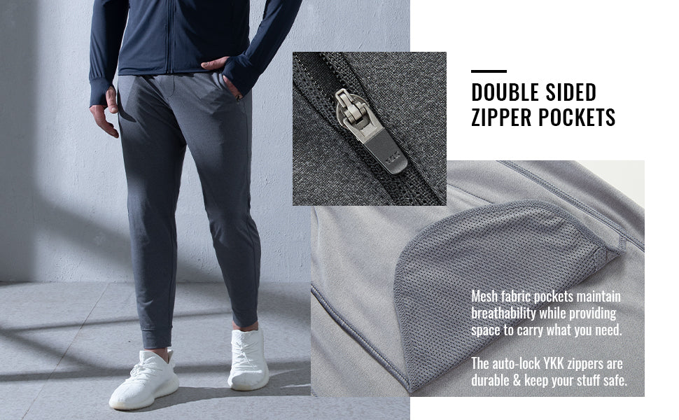 LAPASA Men's Lightweight Activewear Joggers Athletic Polyester Sweatpants M107