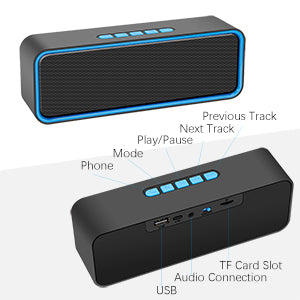 Kolaura Portable Wireless Speaker, Bluetooth 5.0 Speaker with 3D Stereo HiFi Bass, 1500mAh Battery, 12 Hour Playtime (Blue)