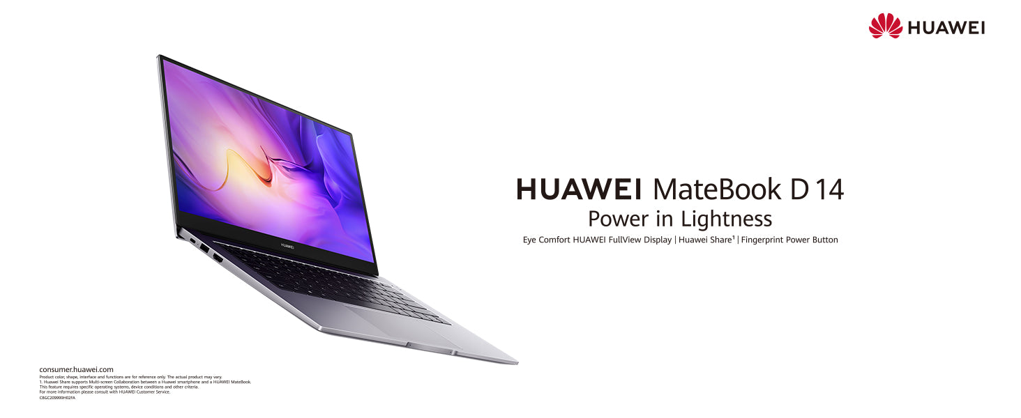 HUAWEI MateBook D14 - 14 Inch Laptop - Intel Core i7 11th Gen with Windows 11 - 16GB RAM, 512GB SSD - 1080P Eye Comfort Full View Display - Wi-Fi 6 - Space Grey [Amazon Exclusive]