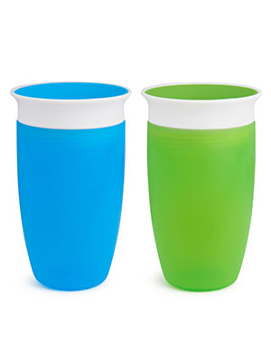 Munchkin Miracle 360 Sippy Cup, Green/Blue, 10oz/296 ml, 2 Pack