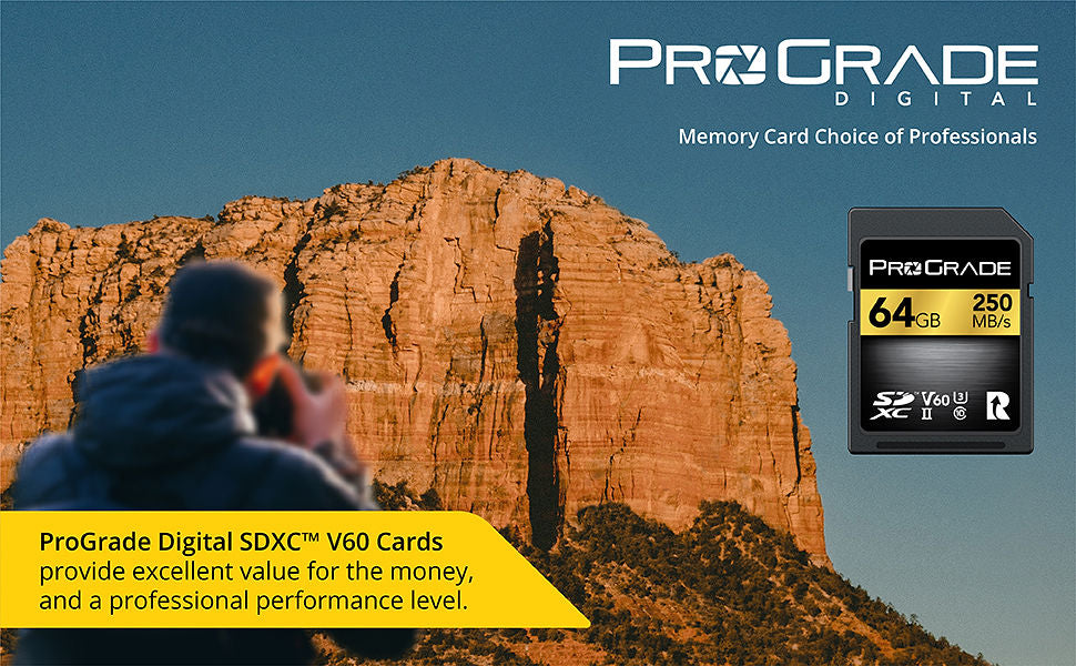 SD UHS-II 128GB Card V60 –Up to 130MB/s Write Speed and 250 MB/s Read Speed | For Professional Vloggers, Filmmakers, Photographers & Content Curators – By Prograde Digital