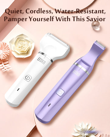 Electric Razor for Women, EESKA Electric Lady Shaver for Shaving Cordless 2-in-1 Shaver for Women Face Legs Underarm, Portable Bikini Trimmer IPX7 Waterproof Wet Dry Hair Removal,Type-C USB Recharge