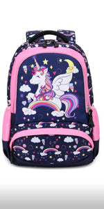 School Bags for Girls - Lightweight Unicorn Backpack Cute School Backpacks for Teengirls with Lunch Bag and Pencil Bag 3 Packs - Pink