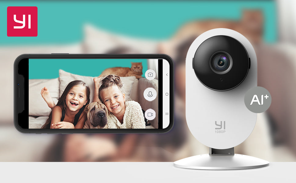 YI Smart Security Camera, 1080p Wifi Home Indoor Camera with AI Human detection, Night vision, Activity alerts for home, pet, nanny monitor, Cloud and micro SD card storage, Works with Alexa