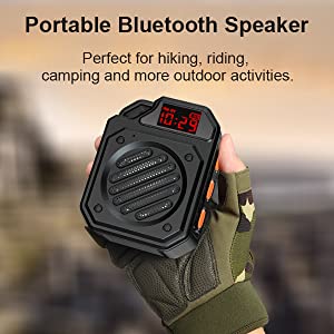 Bluetooth Speaker, Portable Wireless Bluetooth Shower Speakers with LED Display, IPX7 Waterproof, 15H Playtime, Up to 66ft Range, Durable Loud Speaker Enhanced Bass for Travel Beach Outdoors