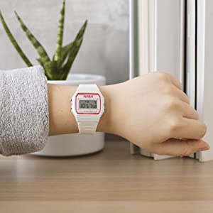 Nasa White Retro Digital Watch With Adjustable Strap