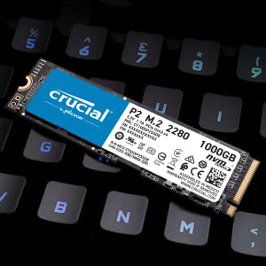 Crucial P2 CT500P2SSD8 500 GB Internal SSD, Up to 2400 MB/s (3D NAND, NVMe, PCIe, M.2), Black