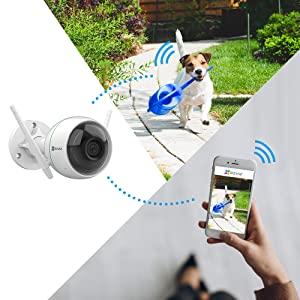 EZVIZ Outdoor Security Camera WiFi 1080P, Waterproof, 30M Night Vision, AI-Powered Human Detection, Cloud/SD Card Storage, Work with Alexa(C3WN)