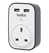 Belkin 4 Way/4 Plug 2 m Surge Protection Extension Lead Strip, White