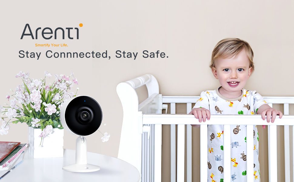 WiFi Security Camera Indoor Arenti Baby/Dog/Cat/Pet Camera with App, IP Home Camera 1080P Night Vision 2-Way Audio Works with Alexa & Google Assistant