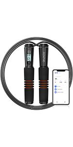 RENPHO Smart Skipping Rope with Counter, Adjustable Cordless Jump Ropes, APP Data Analysis, Speed Skip Rope for Fitness, Workout Equipment for Women Men Kids, Crossfit, Gym, MMA