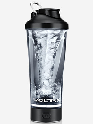 VOLTRX Premium Electric Protein Shaker Bottle, Made with Tritan - BPA Free - 600ml Vortex Portable Mixer Cup, USB C Rechargeable Shaker Cups for Protein Shakes (Black)
