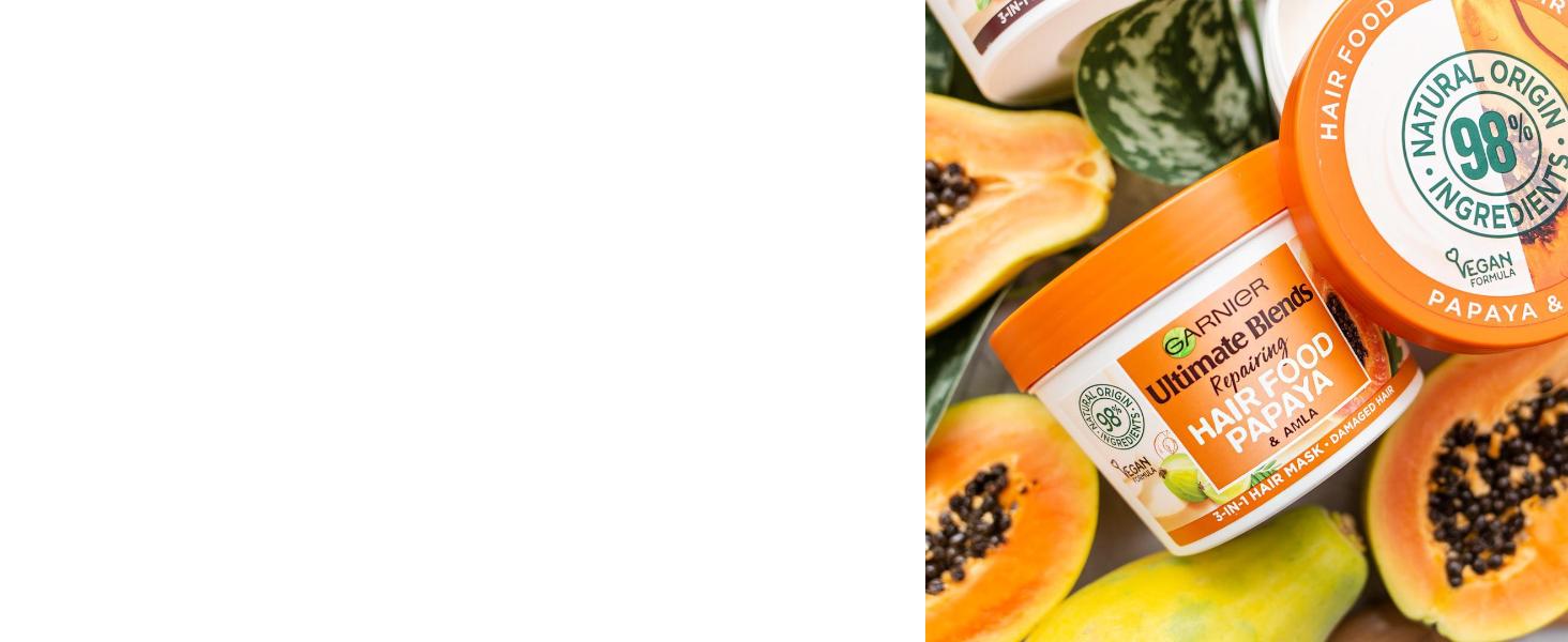 Garnier Ultimate Blends Hair Food Papaya 3-in-1 Damaged Hair Mask Treatment  390ml