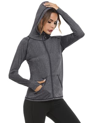 Sykooria Women's Sweatshirt Zip and Hoodie Long Sleeve Sports