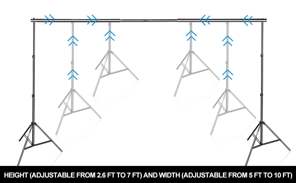EMART Photo Video Studio 2m x 3m Adjustable Backdrop Stand Background Support System Kit with Carry Bag