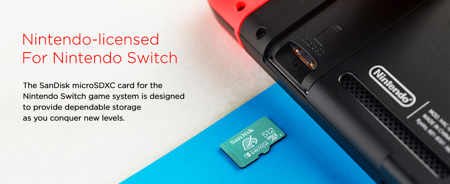 SanDisk microSDXC UHS-I card for Nintendo 512GB - Nintendo licensed Product, Green